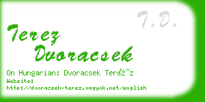 terez dvoracsek business card